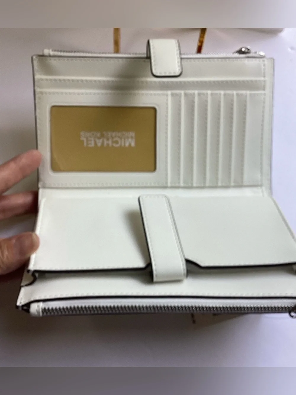 Michael Kors NWT White Multicolor MK Logo Wristlet/Wallet